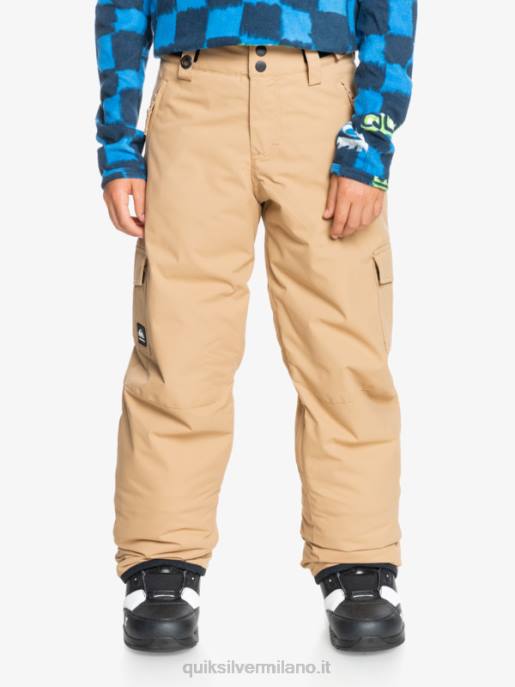 esso Quiksilver ragazzi 8-16 pantaloni da neve cachi isolanti porter tannino HTZR2260