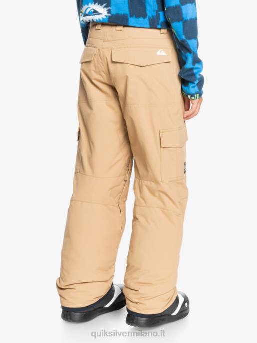 esso Quiksilver ragazzi 8-16 pantaloni da neve cachi isolanti porter tannino HTZR2260