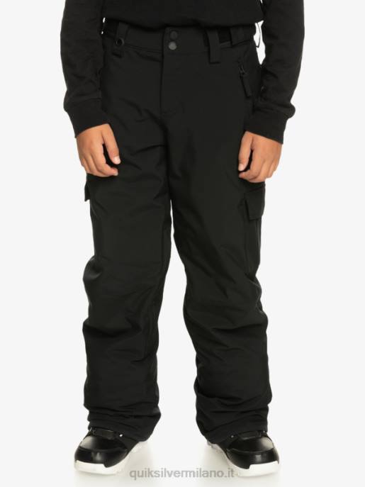 esso Quiksilver ragazzi 8-16 pantaloni da neve neri isolanti porter vero nero HTZR2258