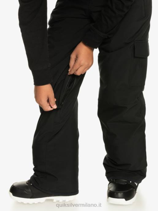 esso Quiksilver ragazzi 8-16 pantaloni da neve neri isolanti porter vero nero HTZR2258