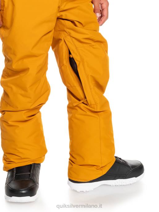 esso Quiksilver ragazzi 8-16 pantaloni da neve station wagon marrone spinoso HTZR2293