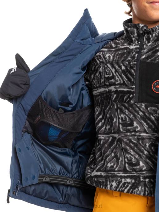 esso Quiksilver ragazzi Giacca da neve tecnica 8-16 mission block insegne blu HTZR2338