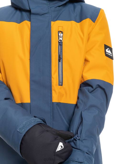 esso Quiksilver ragazzi Giacca da neve tecnica 8-16 mission block insegne blu HTZR2338