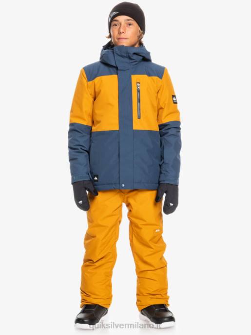 esso Quiksilver ragazzi Giacca da neve tecnica 8-16 mission block insegne blu HTZR2338