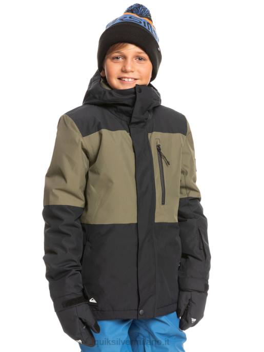 esso Quiksilver ragazzi Giacca da neve tecnica 8-16 mission block vero nero HTZR2337