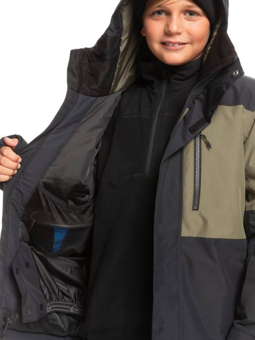 esso Quiksilver ragazzi Giacca da neve tecnica 8-16 mission block vero nero HTZR2337