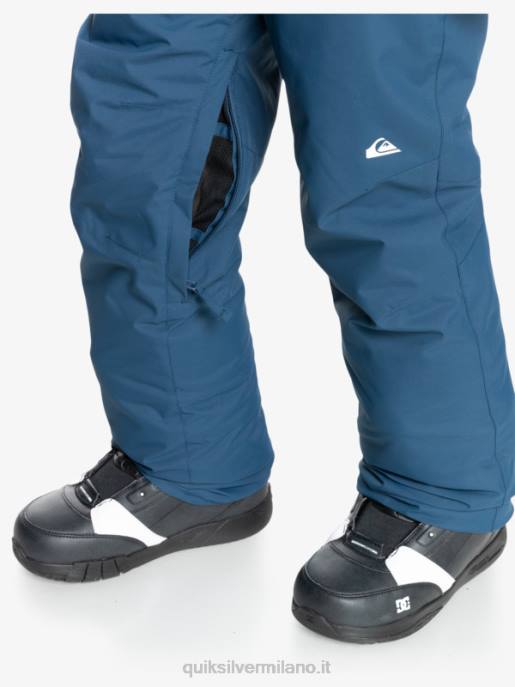 esso Quiksilver ragazzi Pantaloni da neve blu isolanti 8-16 station wagon 8-16 insegne blu HTZR2292