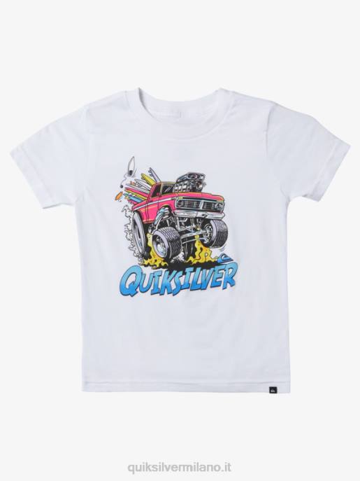 esso Quiksilver ragazzi 2-7 t-shirt auto fuga bianco HTZR1950