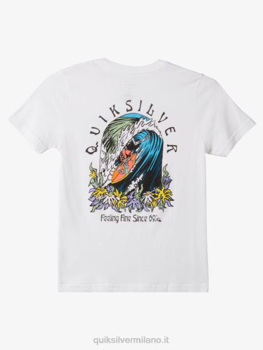 esso Quiksilver ragazzi 8-16 la t-shirt barile originale bianco HTZR1939