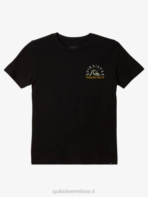 esso Quiksilver ragazzi 8-16 la t-shirt barile originale nero HTZR1940
