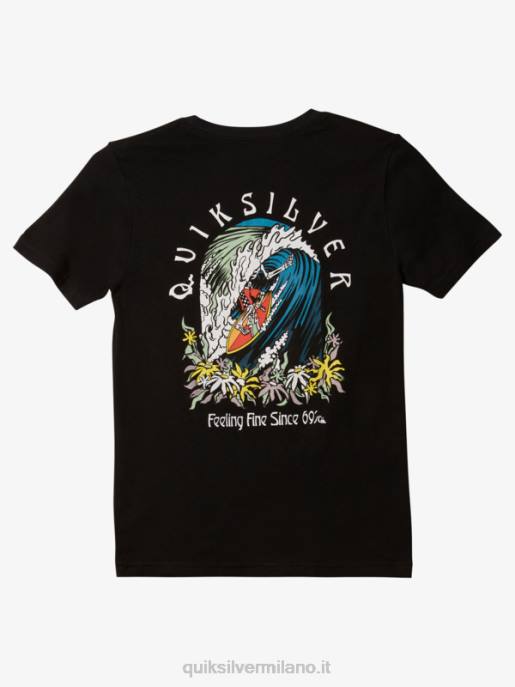 esso Quiksilver ragazzi 8-16 la t-shirt barile originale nero HTZR1940