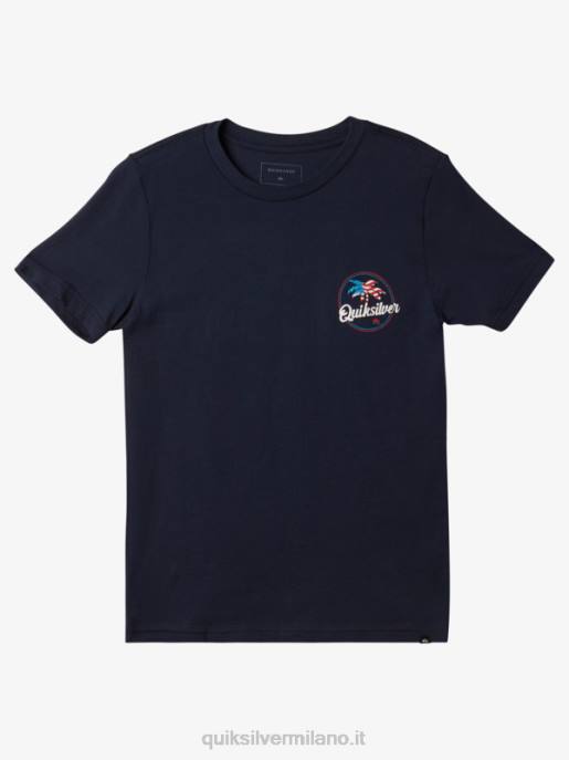 esso Quiksilver ragazzi 8-16 t-shirt ventilata con palmo blazer blu scuro HTZR1957