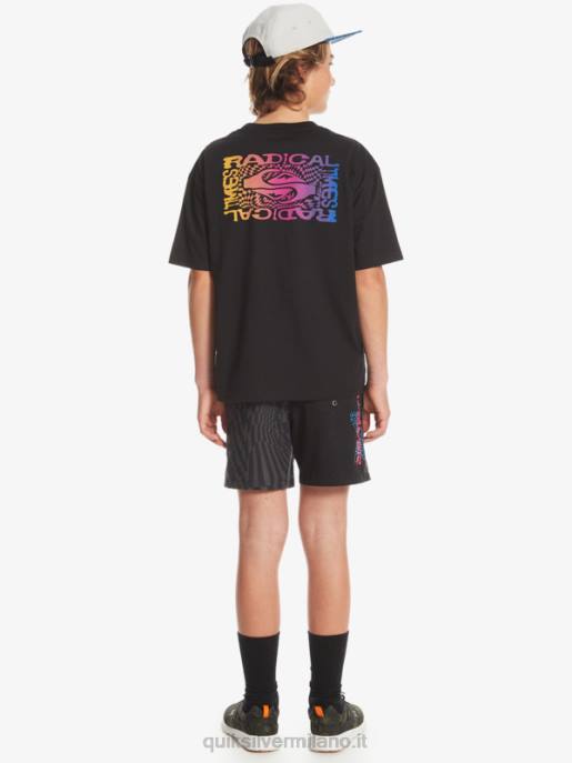 esso Quiksilver ragazzi Maglietta bandiera radicale 8-16 nero HTZR1966