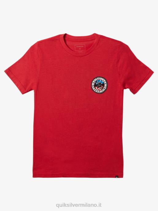 esso Quiksilver ragazzi Maglietta divertente estiva 8-16 rosso ad alto rischio HTZR1942