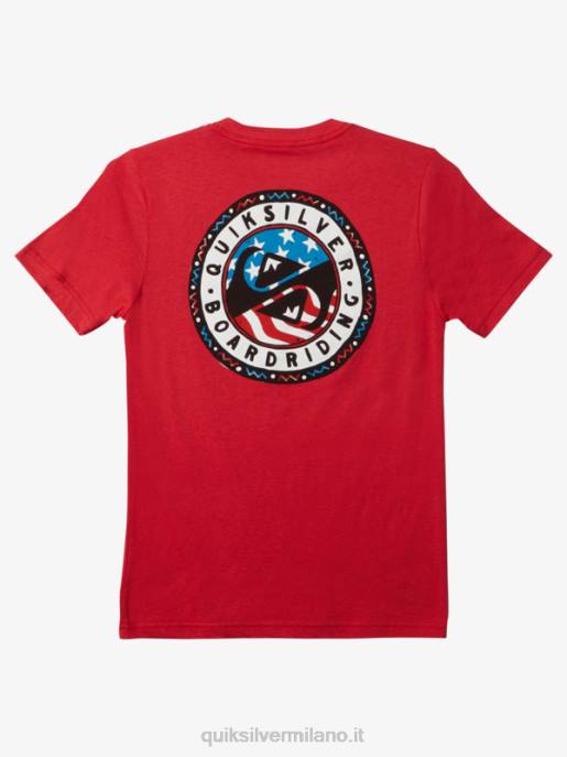 esso Quiksilver ragazzi Maglietta divertente estiva 8-16 rosso ad alto rischio HTZR1942