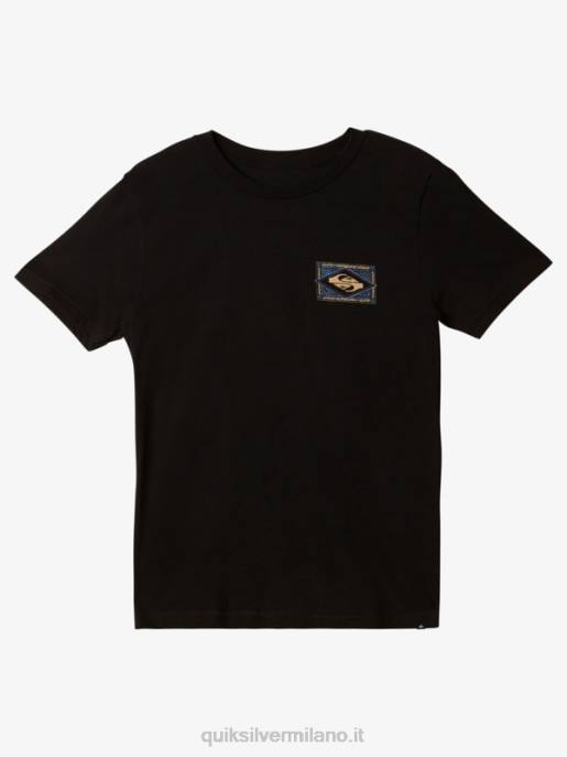 esso Quiksilver ragazzi Maglietta vibrante 8-16 nero HTZR1944