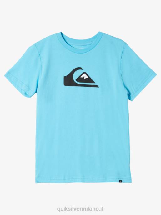 esso Quiksilver ragazzi T-shirt logo 8-16 comp blu del fiume HTZR1962