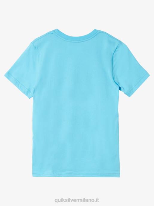 esso Quiksilver ragazzi T-shirt logo 8-16 comp blu del fiume HTZR1962
