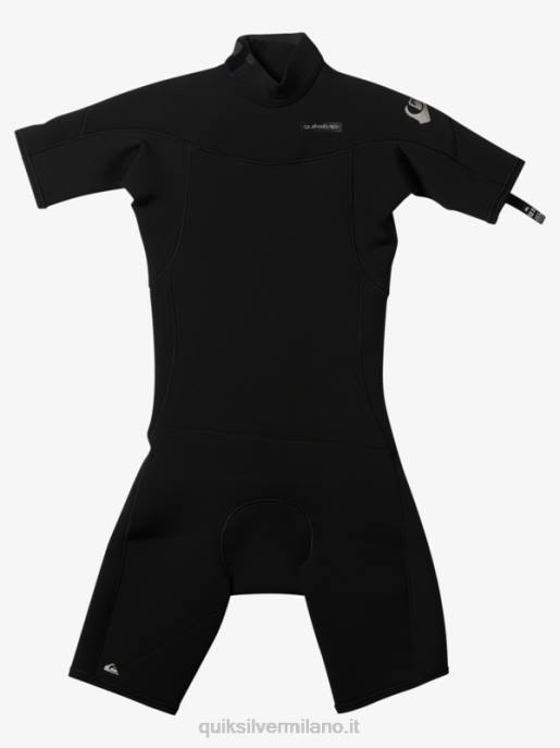esso Quiksilver ragazzi 8-16 2/2mm sessioni giornaliere a manica corta con zip sul retro nero HTZR2040