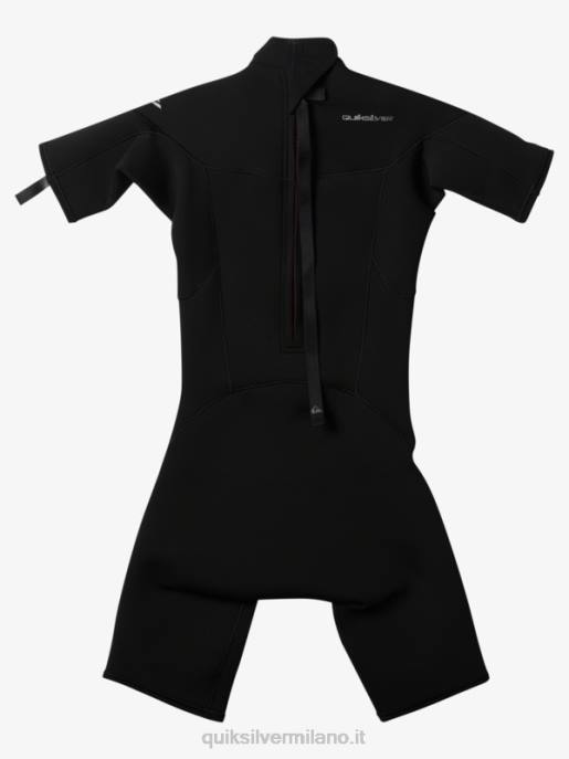 esso Quiksilver ragazzi 8-16 2/2mm sessioni giornaliere a manica corta con zip sul retro nero HTZR2040