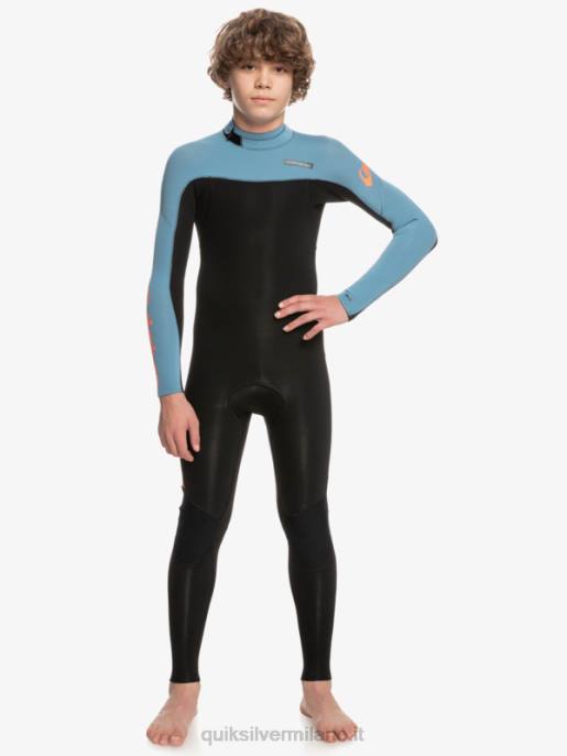 esso Quiksilver ragazzi Muta da 8-16 3/2 mm per sessioni quotidiane con zip posteriore nero/blu provinciale HTZR2223