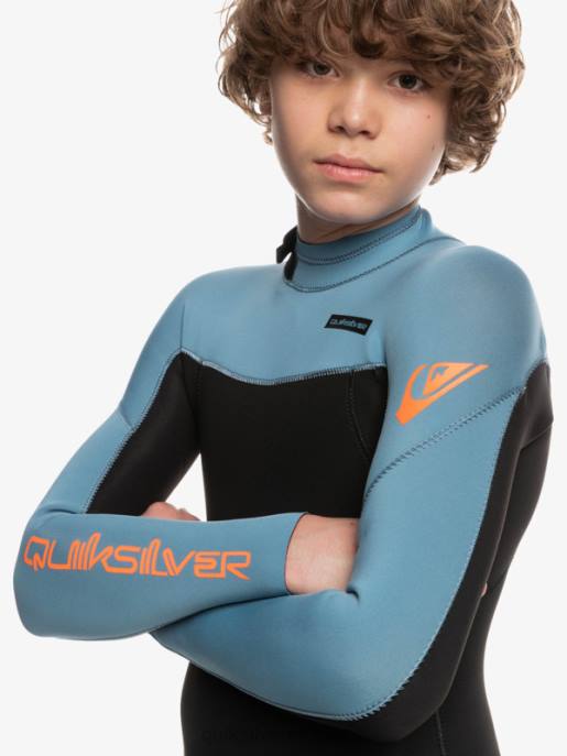 esso Quiksilver ragazzi Muta da 8-16 3/2 mm per sessioni quotidiane con zip posteriore nero/blu provinciale HTZR2223
