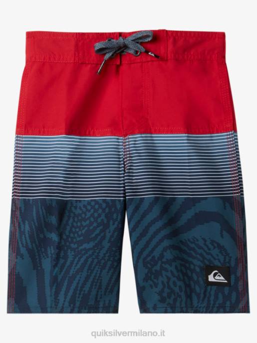 esso Quiksilver ragazzi 2-7 pantaloncini da surf da 14 pannelli per tutti i giorni rosso ad alto rischio HTZR1896