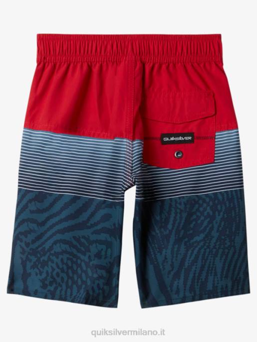 esso Quiksilver ragazzi 2-7 pantaloncini da surf da 14 pannelli per tutti i giorni rosso ad alto rischio HTZR1896
