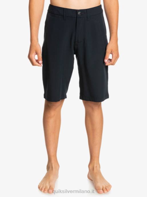 esso Quiksilver ragazzi 8-16 ocean union 19 pantaloncini anfibi nero HTZR1933