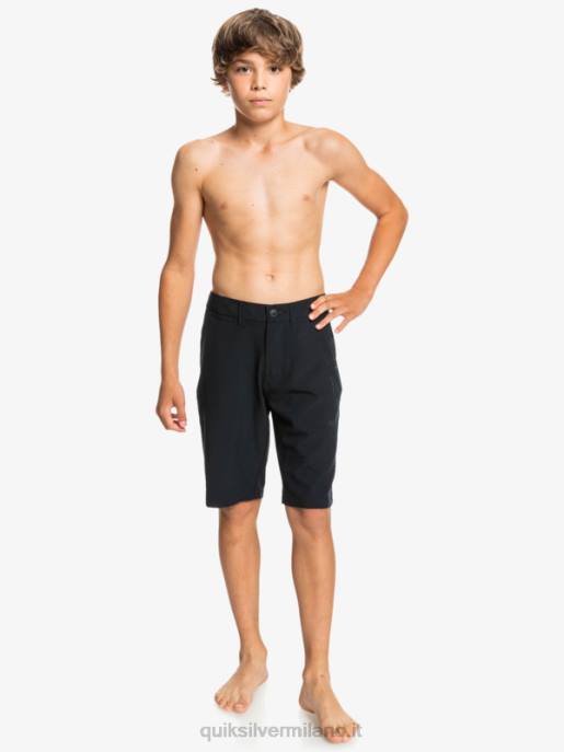 esso Quiksilver ragazzi 8-16 ocean union 19 pantaloncini anfibi nero HTZR1933
