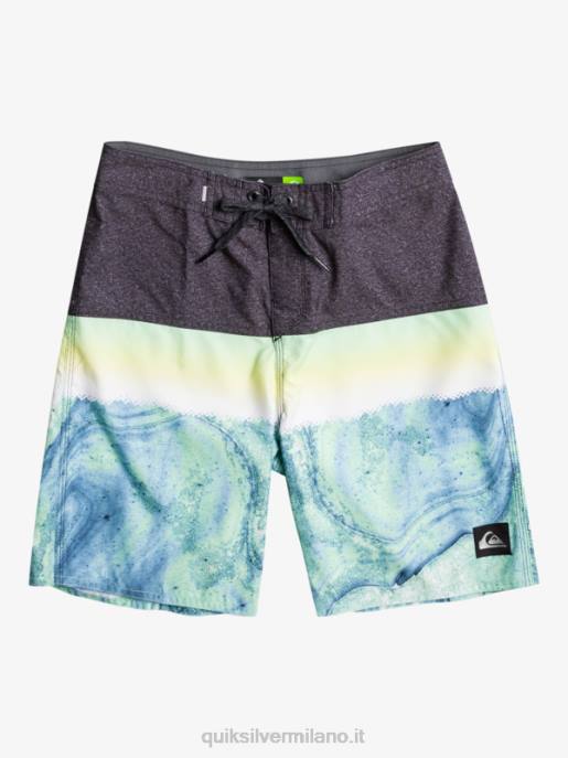 esso Quiksilver ragazzi 8-16 pannelli di tutti i giorni yth 17 boardshort cenere verde HTZR2274
