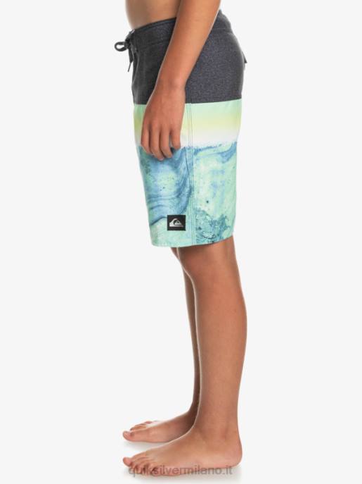 esso Quiksilver ragazzi 8-16 pannelli di tutti i giorni yth 17 boardshort cenere verde HTZR2274