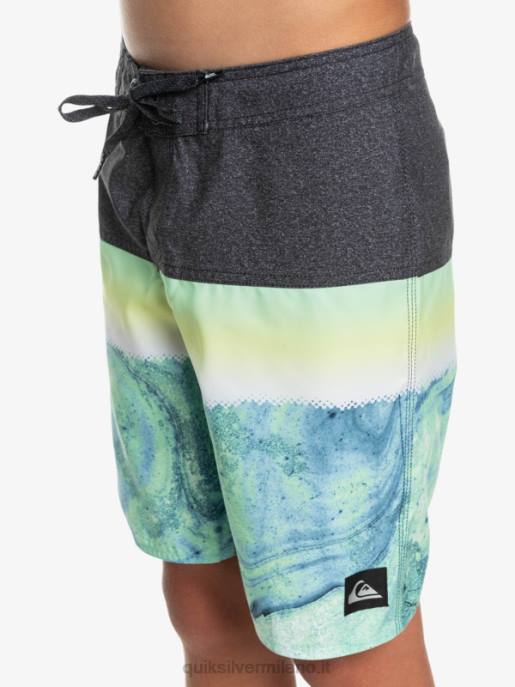 esso Quiksilver ragazzi 8-16 pannelli di tutti i giorni yth 17 boardshort cenere verde HTZR2274