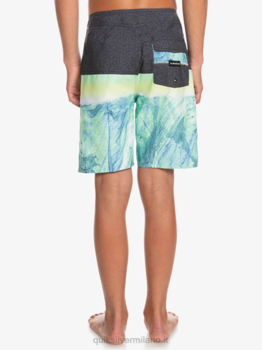 esso Quiksilver ragazzi 8-16 pannelli di tutti i giorni yth 17 boardshort cenere verde HTZR2274