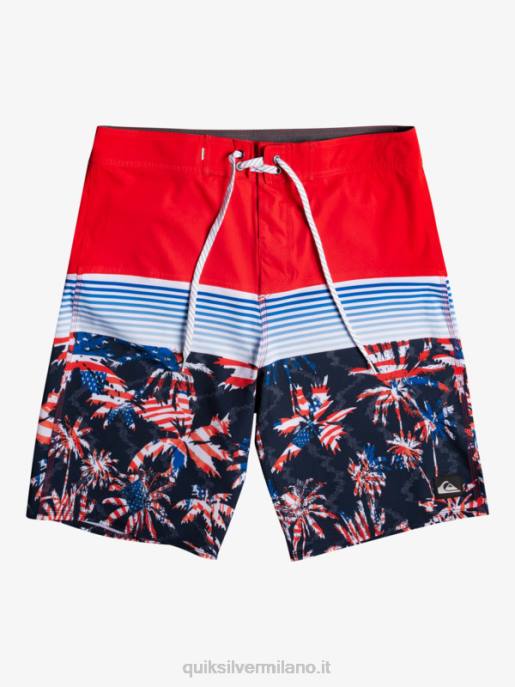 esso Quiksilver ragazzi 8-16 pannelli di tutti i giorni yth 17 boardshort rosso ad alto rischio HTZR2276