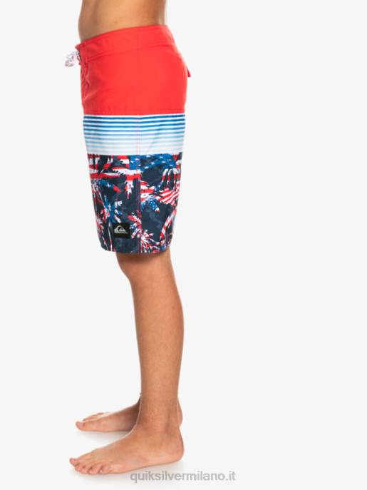 esso Quiksilver ragazzi 8-16 pannelli di tutti i giorni yth 17 boardshort rosso ad alto rischio HTZR2276