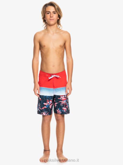 esso Quiksilver ragazzi 8-16 pannelli di tutti i giorni yth 17 boardshort rosso ad alto rischio HTZR2276