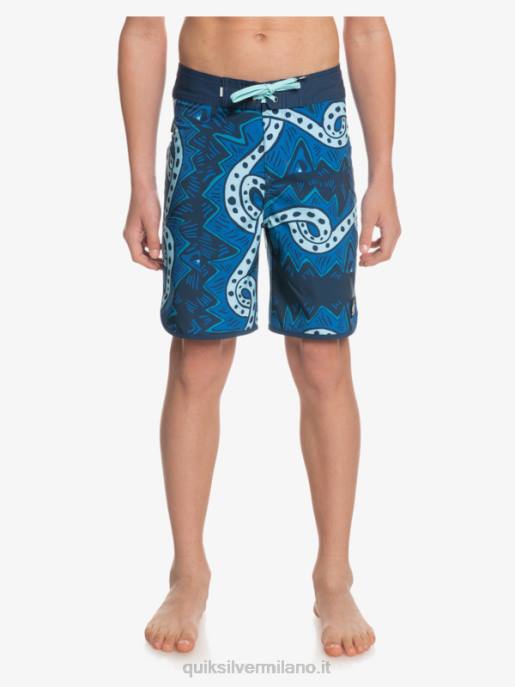 esso Quiksilver ragazzi 8-16 pantaloncini surfsilk ritorno al passato 17 insegne blu HTZR2328
