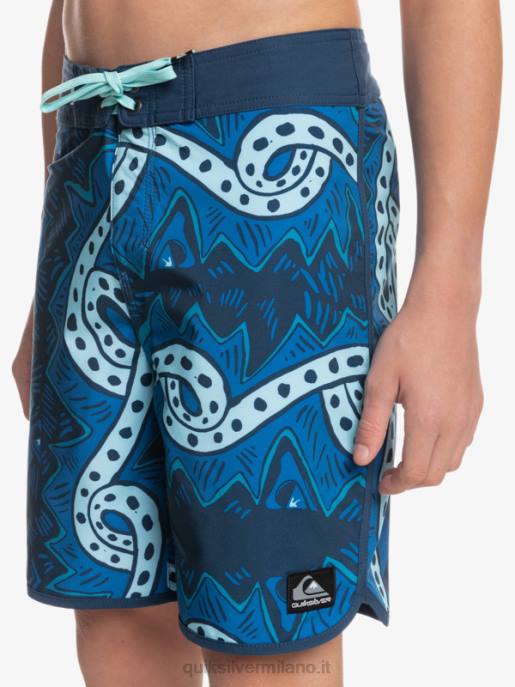 esso Quiksilver ragazzi 8-16 pantaloncini surfsilk ritorno al passato 17 insegne blu HTZR2328