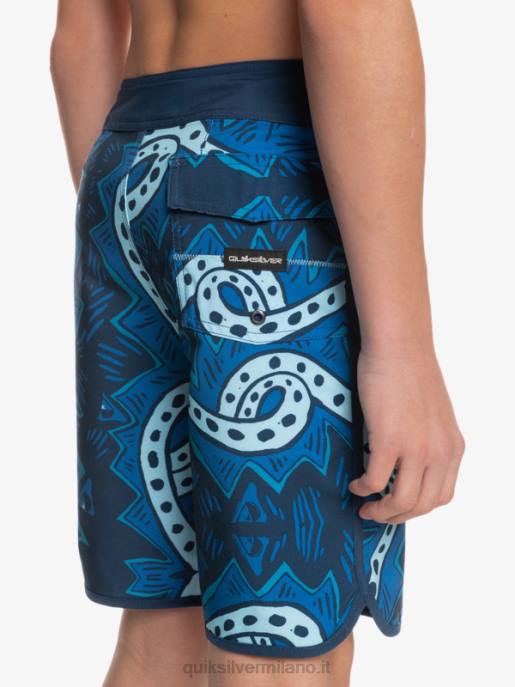 esso Quiksilver ragazzi 8-16 pantaloncini surfsilk ritorno al passato 17 insegne blu HTZR2328