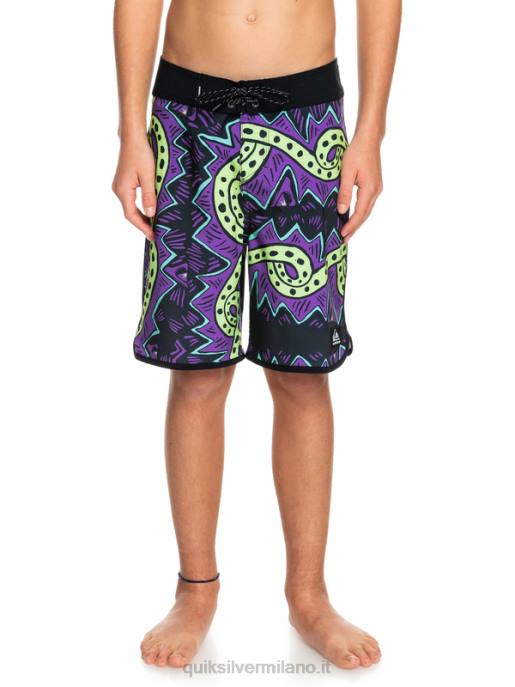 esso Quiksilver ragazzi 8-16 pantaloncini surfsilk ritorno al passato 17 nero HTZR2329