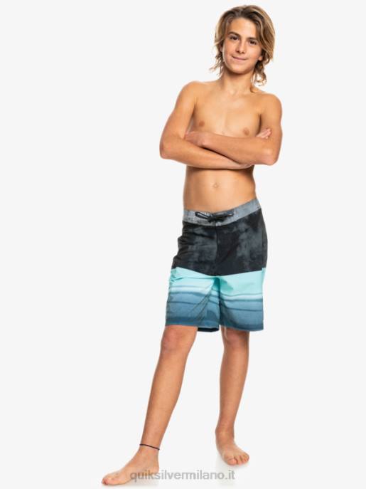 esso Quiksilver ragazzi Pantaloncini da surf 8-16 surfsilk five-0 17 nero HTZR2298
