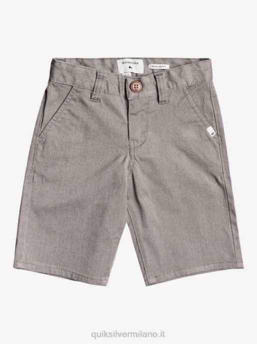 esso Quiksilver ragazzi 2-7 pantaloncini chino elasticizzati per tutti i giorni erica grigio chiaro HTZR2105