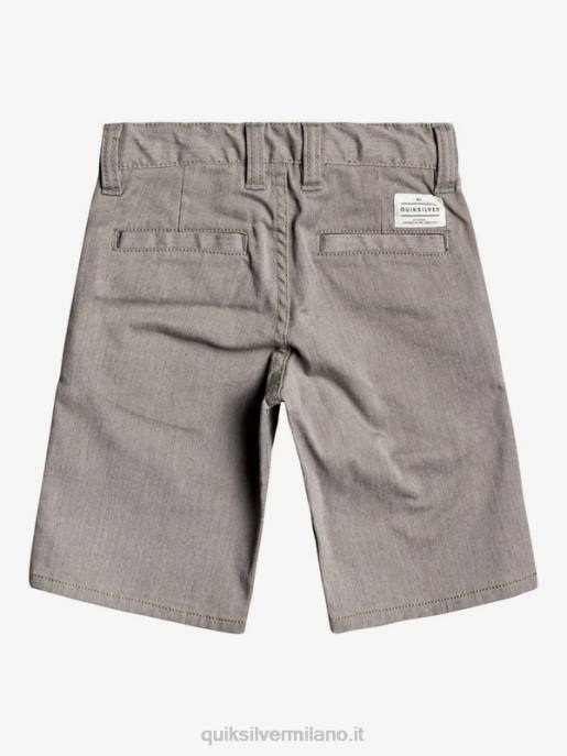 esso Quiksilver ragazzi 2-7 pantaloncini chino elasticizzati per tutti i giorni erica grigio chiaro HTZR2105