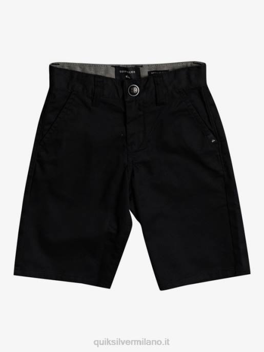esso Quiksilver ragazzi 2-7 pantaloncini chino elasticizzati per tutti i giorni nero HTZR2102