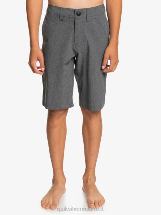 esso Quiksilver ragazzi 8-16 Union Heather anfibio 19 pantaloncini ibridi nero HTZR2313