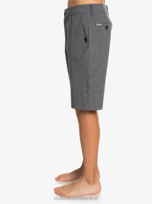 esso Quiksilver ragazzi 8-16 Union Heather anfibio 19 pantaloncini ibridi nero HTZR2313