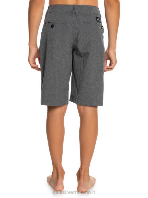 esso Quiksilver ragazzi 8-16 Union Heather anfibio 19 pantaloncini ibridi nero HTZR2313