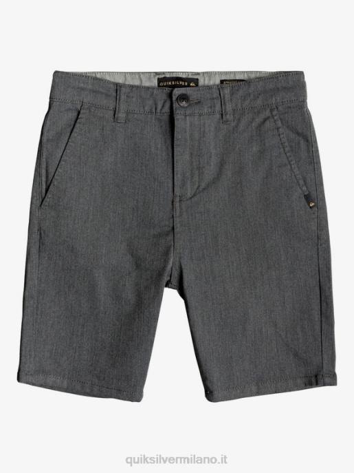 esso Quiksilver ragazzi 8-16 nuovi pantaloncini chino da unione 17 per tutti i giorni erica grigio scuro HTZR2279
