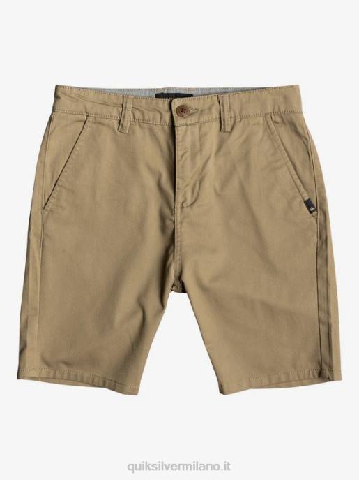 esso Quiksilver ragazzi 8-16 nuovi pantaloncini chino da unione 17 per tutti i giorni legno d'olmo HTZR2278